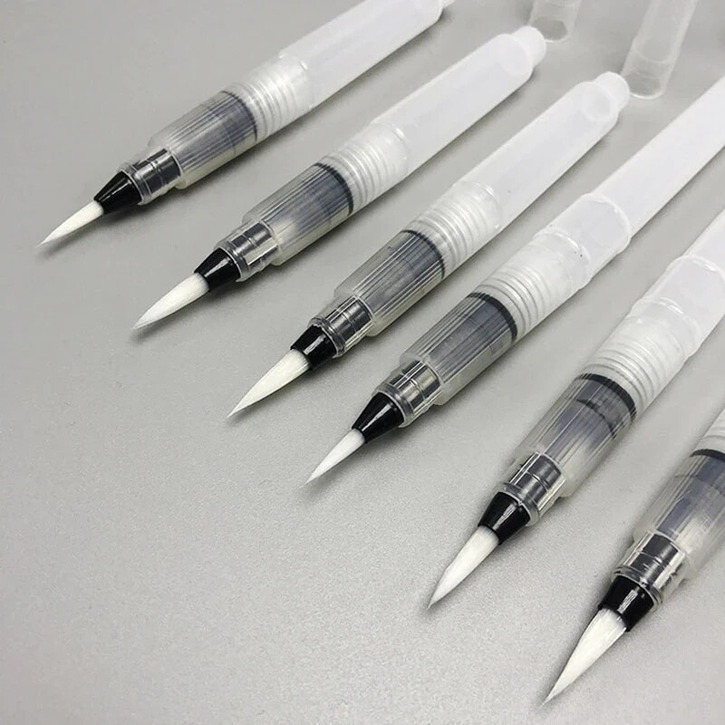 10 PC Refillable Paint Brush Pens Water Color Pencil Soft Watercolor Ink Empty
