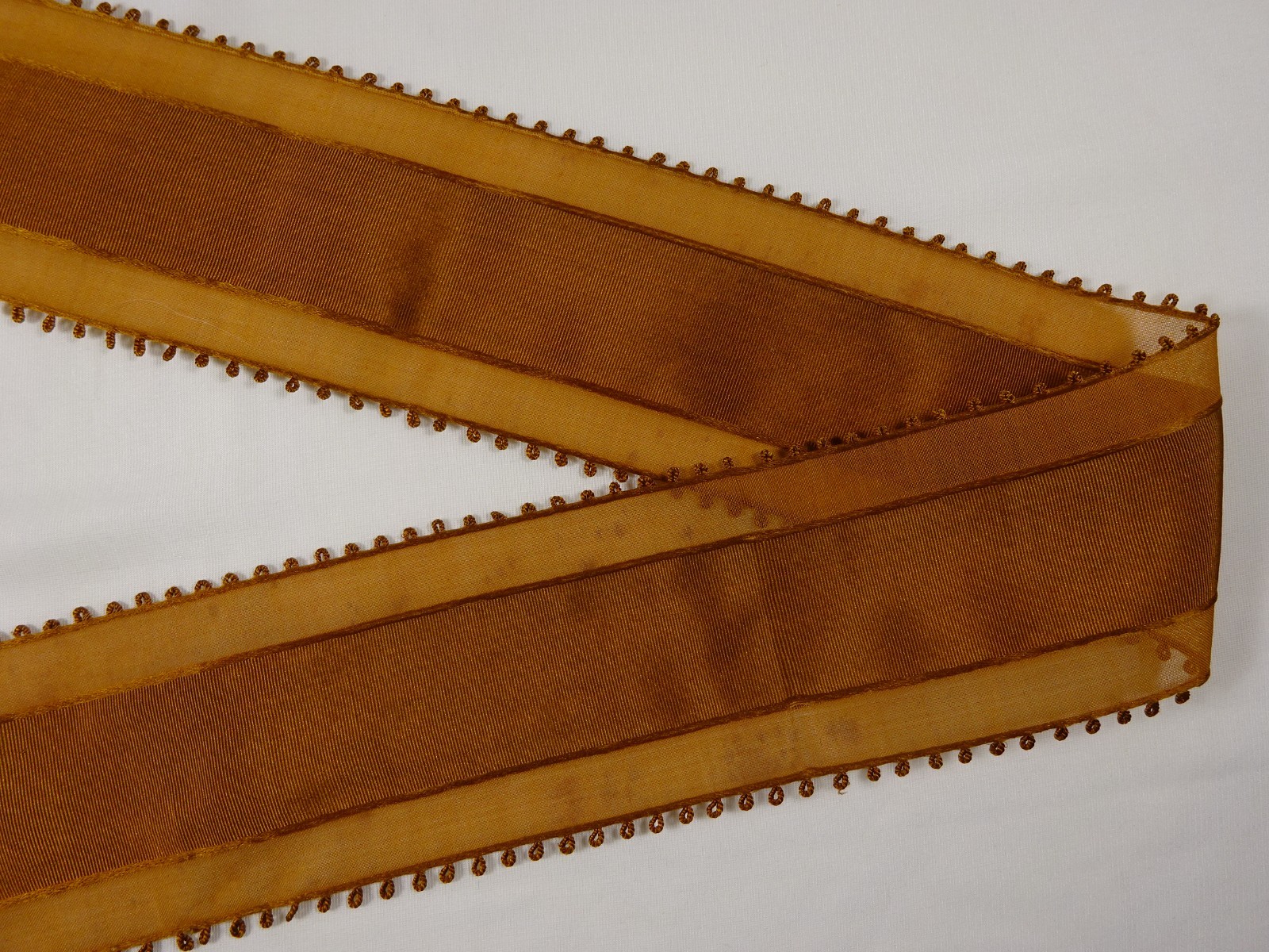 Vintage Cinnamon Colored Wide Silk Ribbon