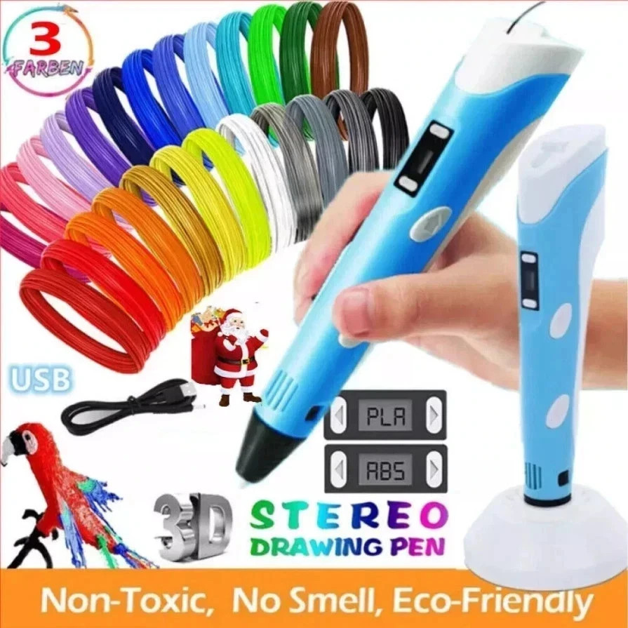 3D Printing Pen 3D Drawing Pen with LED display 12 color Filament Kids gift