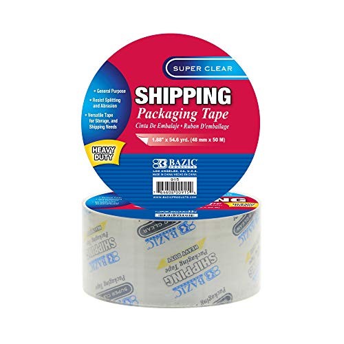 BAZIC 1.88″ x 54.6 Yards Clear Heavy Duty Packing Tape, Industrial Warehouse