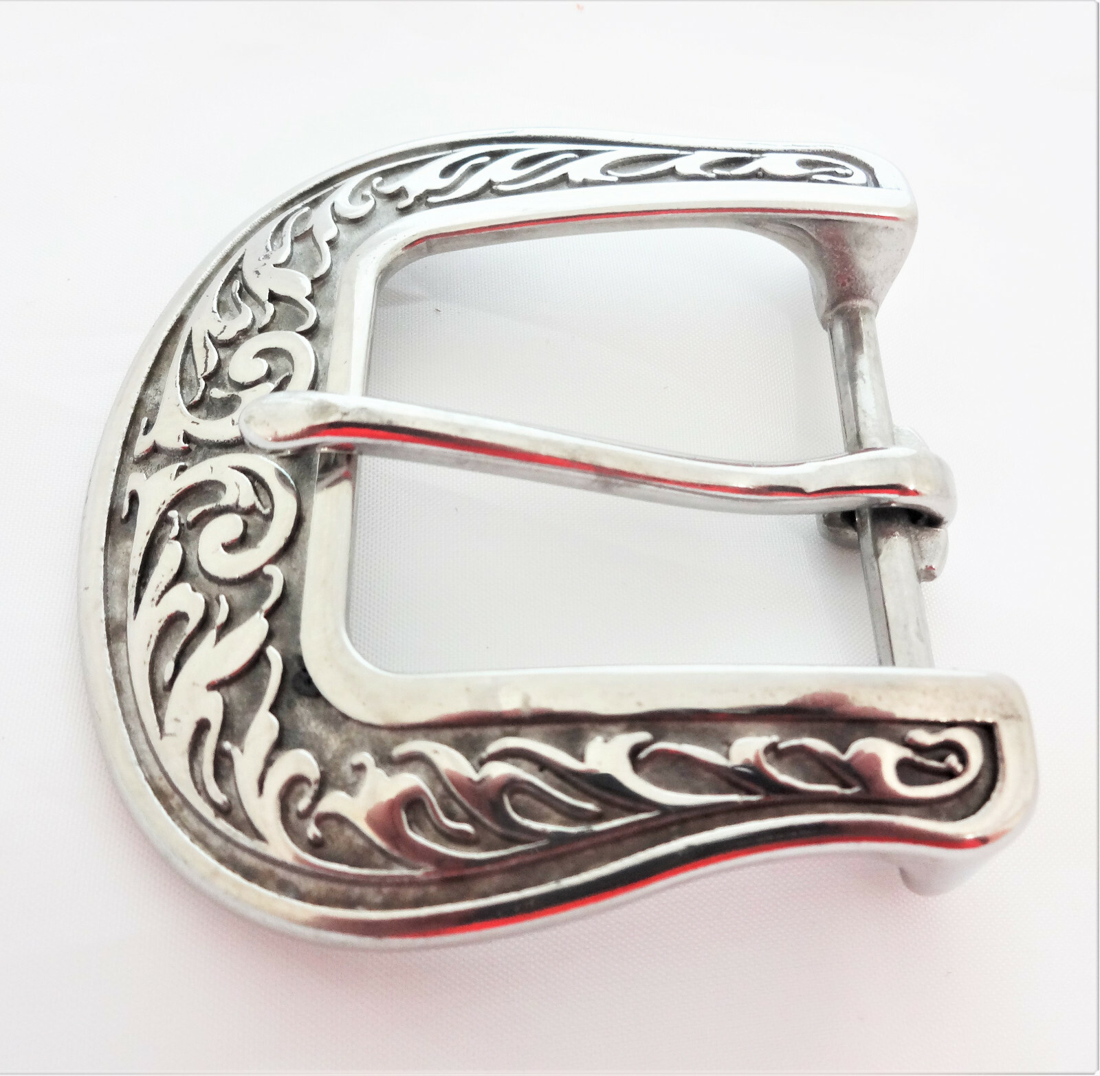 Jeremiah Watt Heel Bar Floral Belt Buckle Stainless Steel Western Traditional