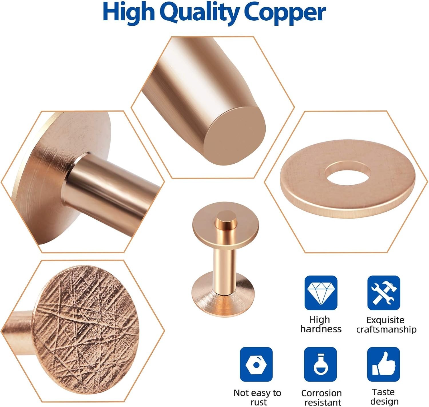 84Pcs Copper Rivets and Burrs #9 and #12 Burrs Setter Leather Rivets Fastener