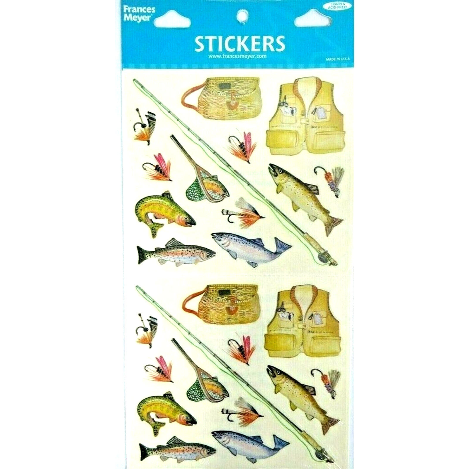 Frances Meyer Fishing Fun Stickers 26-Pc Acid and Lignin Free Made in USA Craft