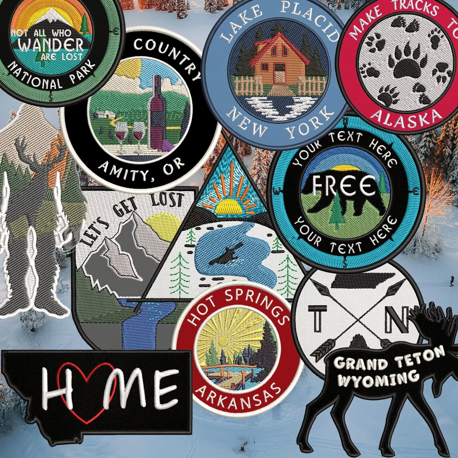 Custom Patch Name Tag Patch w/ Hook and Loop Fasteners or Iron on Embroidered