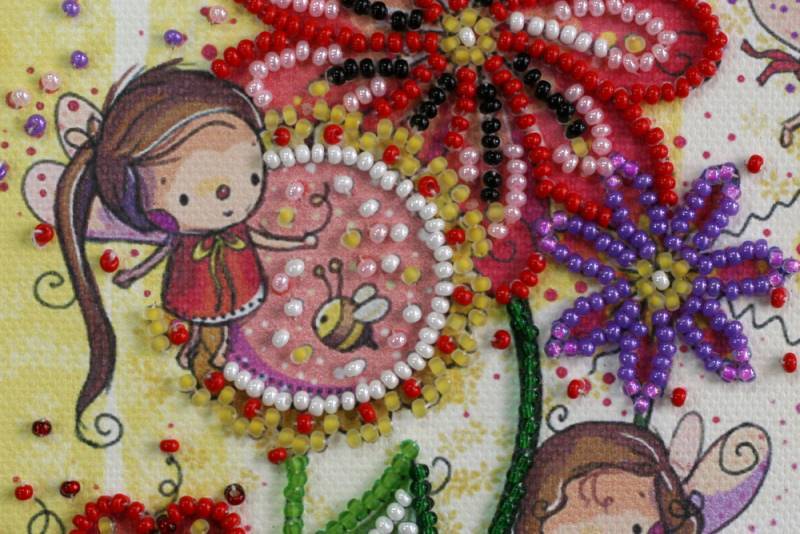 Mini Bead embroidery kit Colored moths DIY Embroidery Kit beadwork pattern