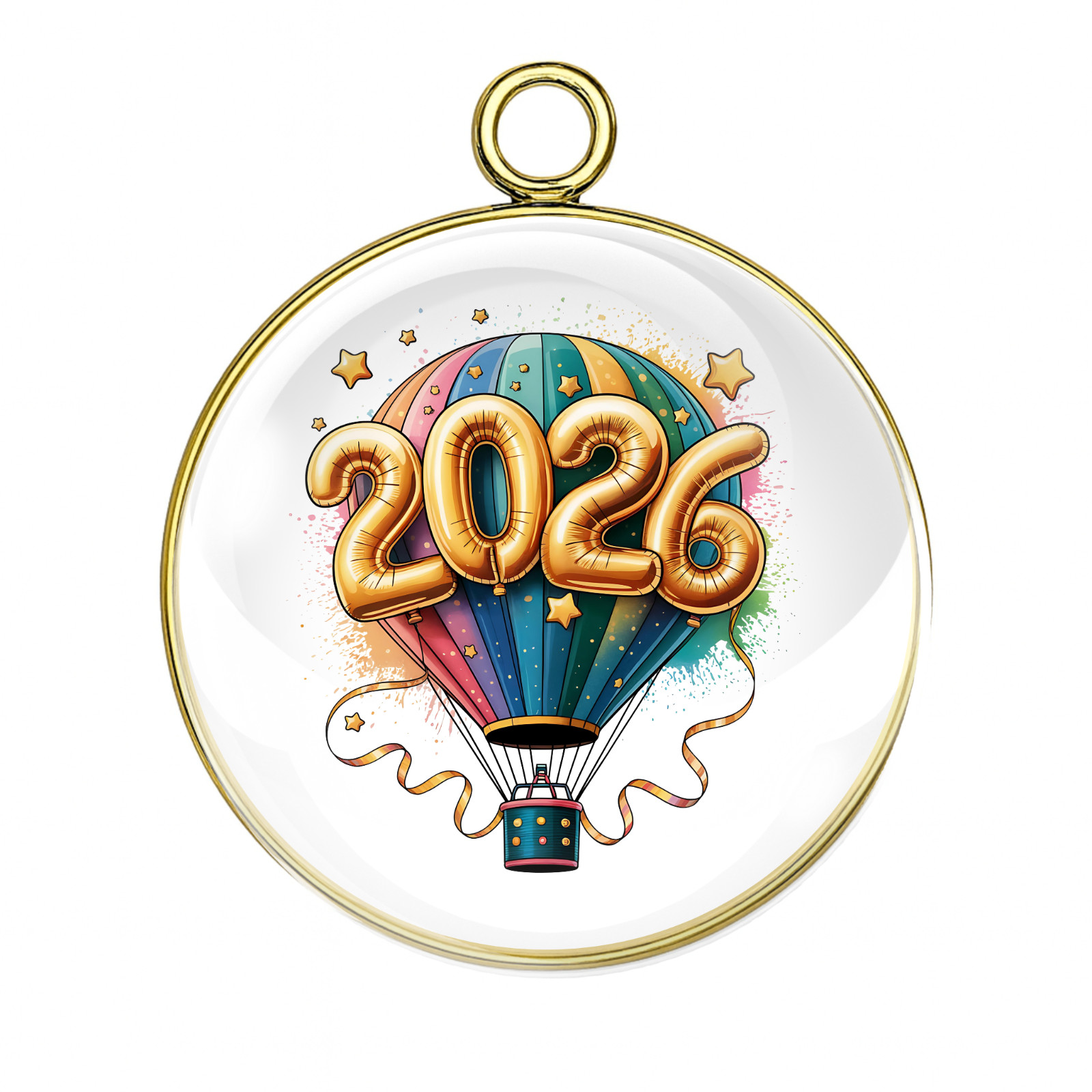 2026 Glass Cabochon Charms / New Years Pendants / Jewelry Supplies / DIY Crafts