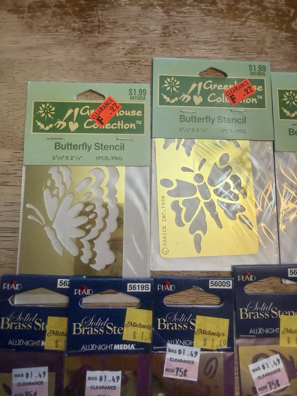New Vintage BRASS EMBOSSING STENCILS LOT OF 22 Packs ~ Darice Plaid Assorted