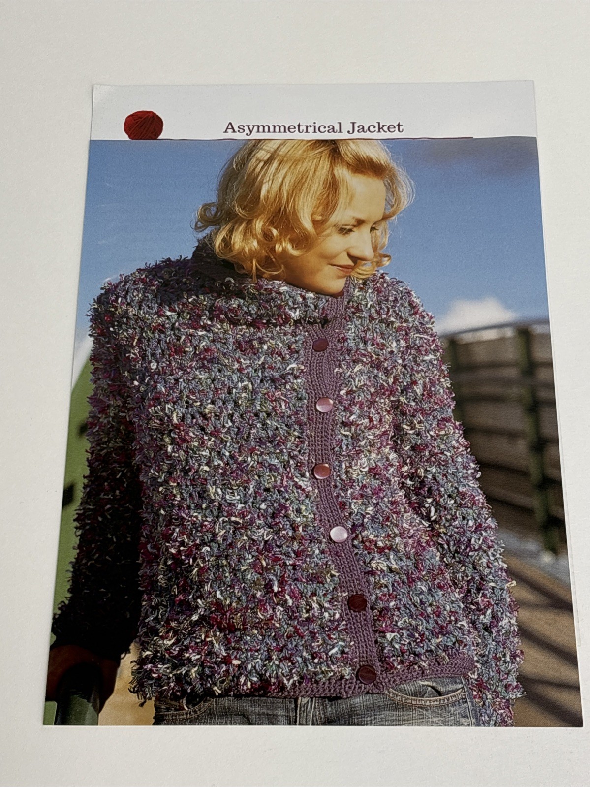 Asymmetrical Jacket Women’s Size Crochet Pattern Page From Book
