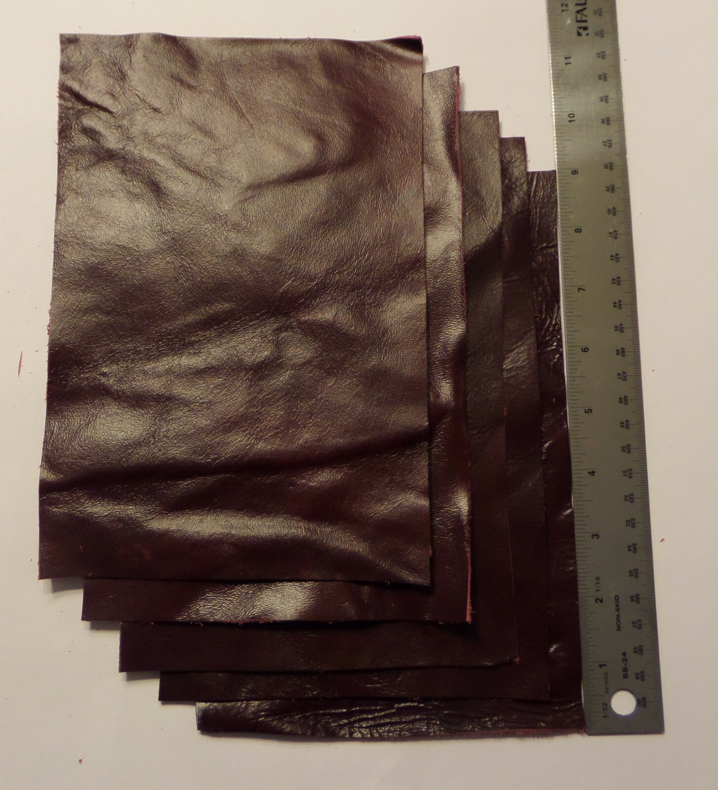 Upholstery Italian Leather Scrap 6 x 9 inches Multi Color 7 Piece