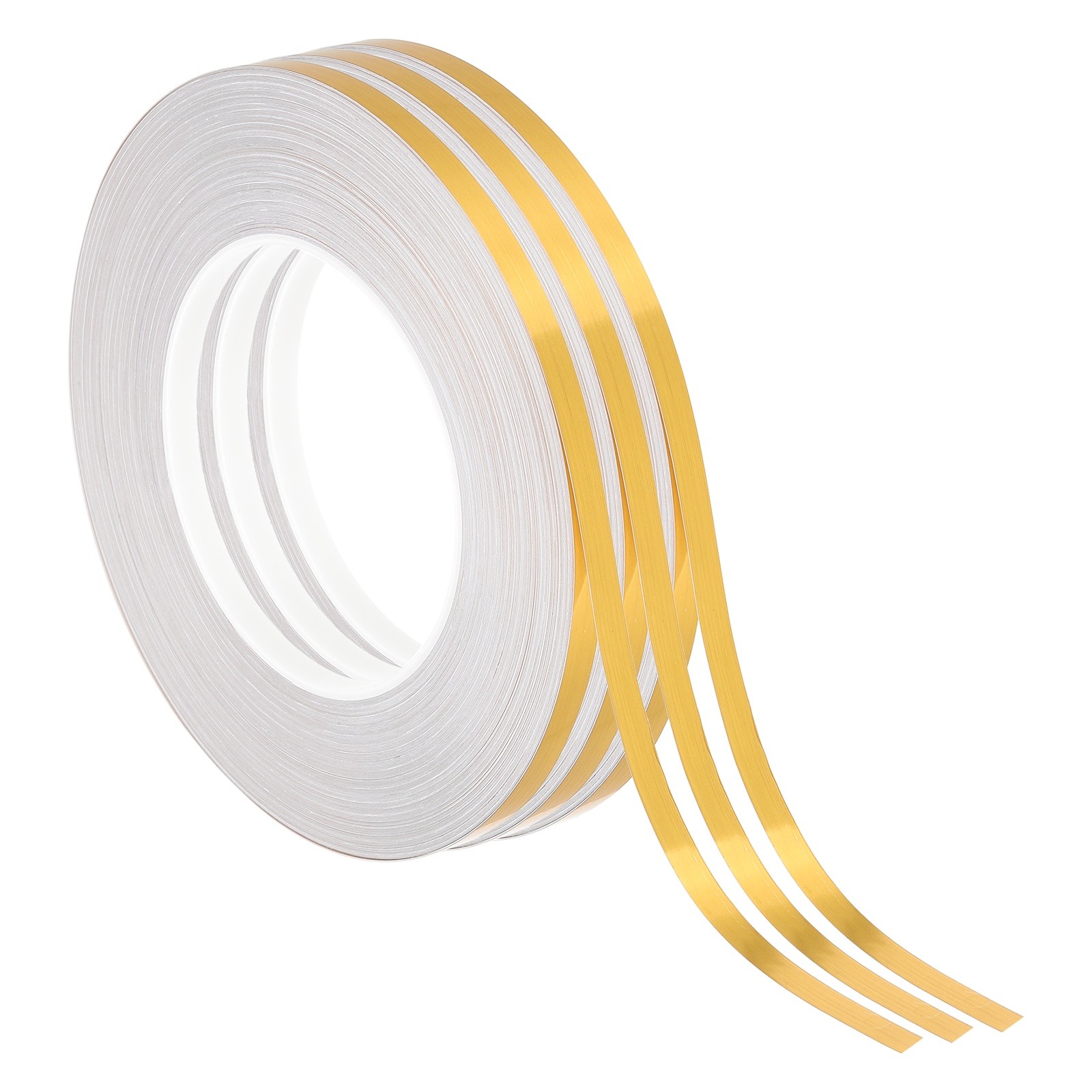 3pcs Polyester Metallic Ribbon 1/4″ x 50m for Gold Decor