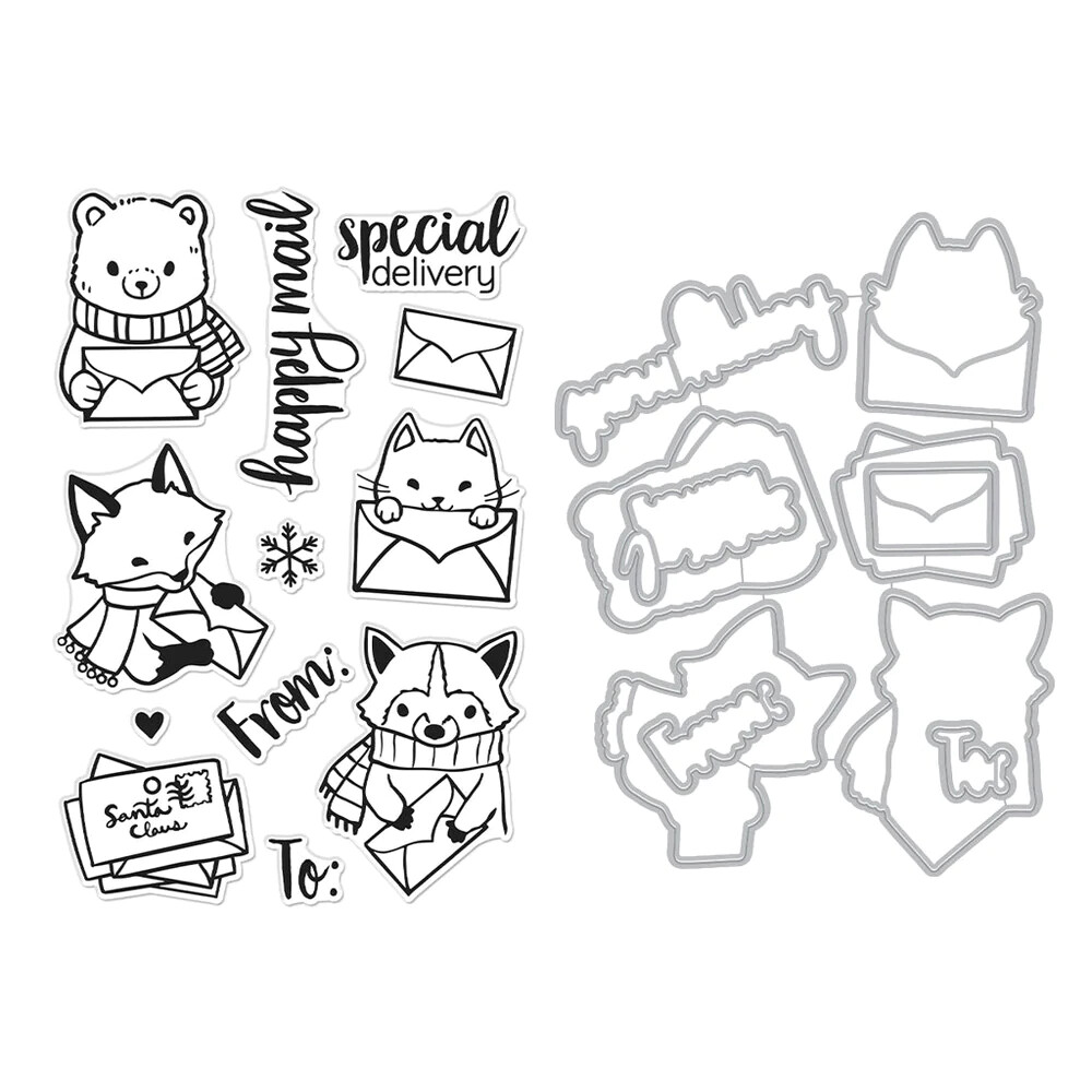 Hero Arts “WINTER MAIL CRITTERS” Stamps Only OR Stamp & Dies Bundle 2023