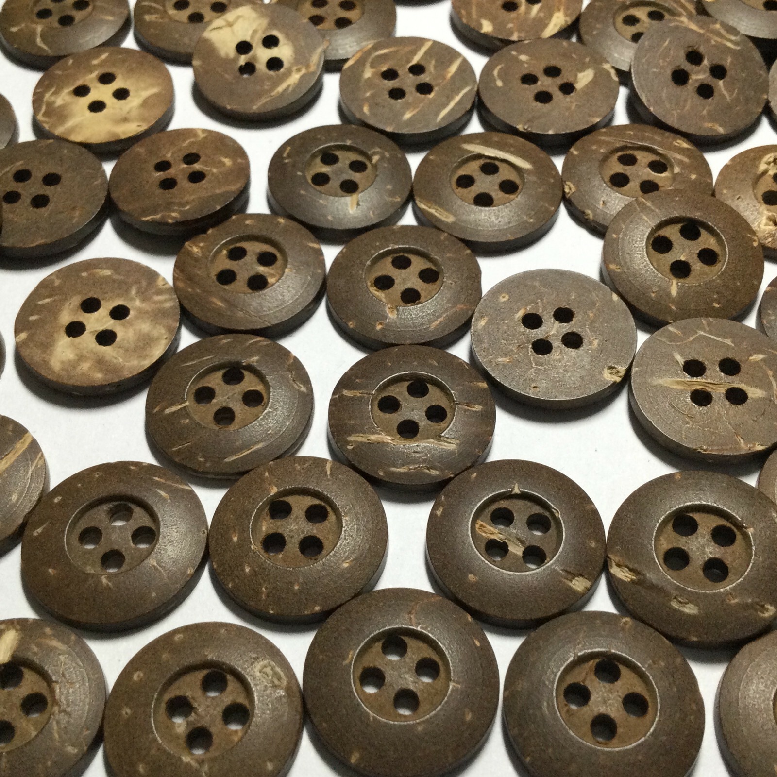Sustainable Eco Brown Coconut Shell Button Shirt Size 15mm 5/8″ 4hole