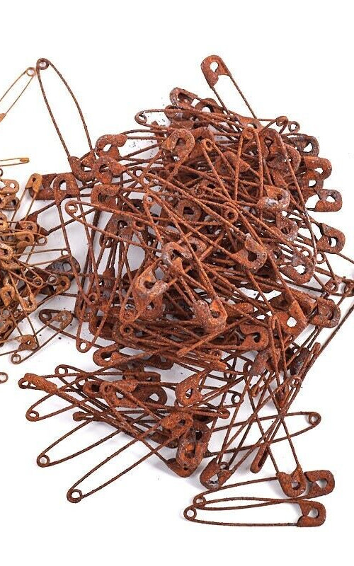 25 Large Primitive 2″ Inch Rusty Safety Pins Pin Rusted Craft Supplies Crafting