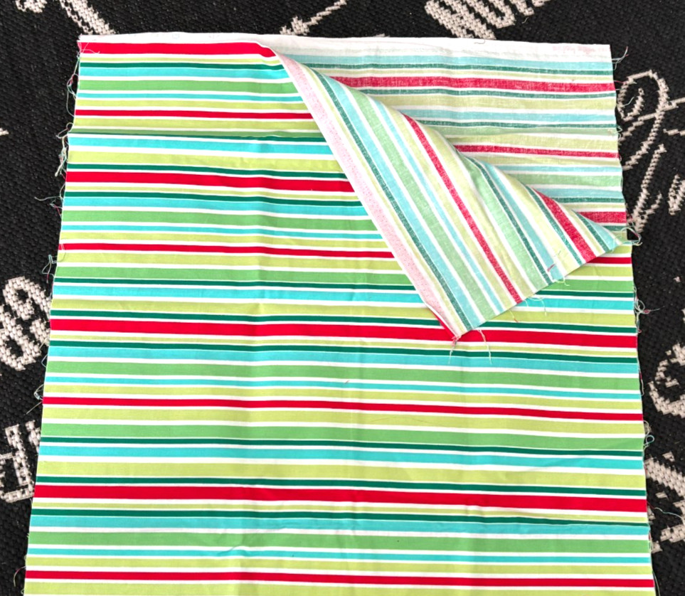 Vtg 1/2Yd 44X18 MICHAEL MILLER Vibrant STRIPE Cotton Quilt FABRIC Green Blue Red