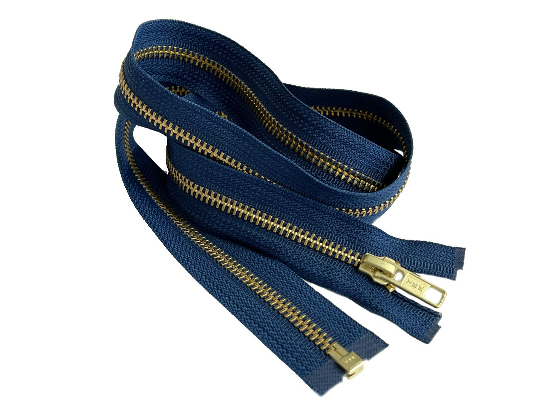 16 Inch Metal Zipper YKK #5 Golden Brass Medium Weight Separating made in USA