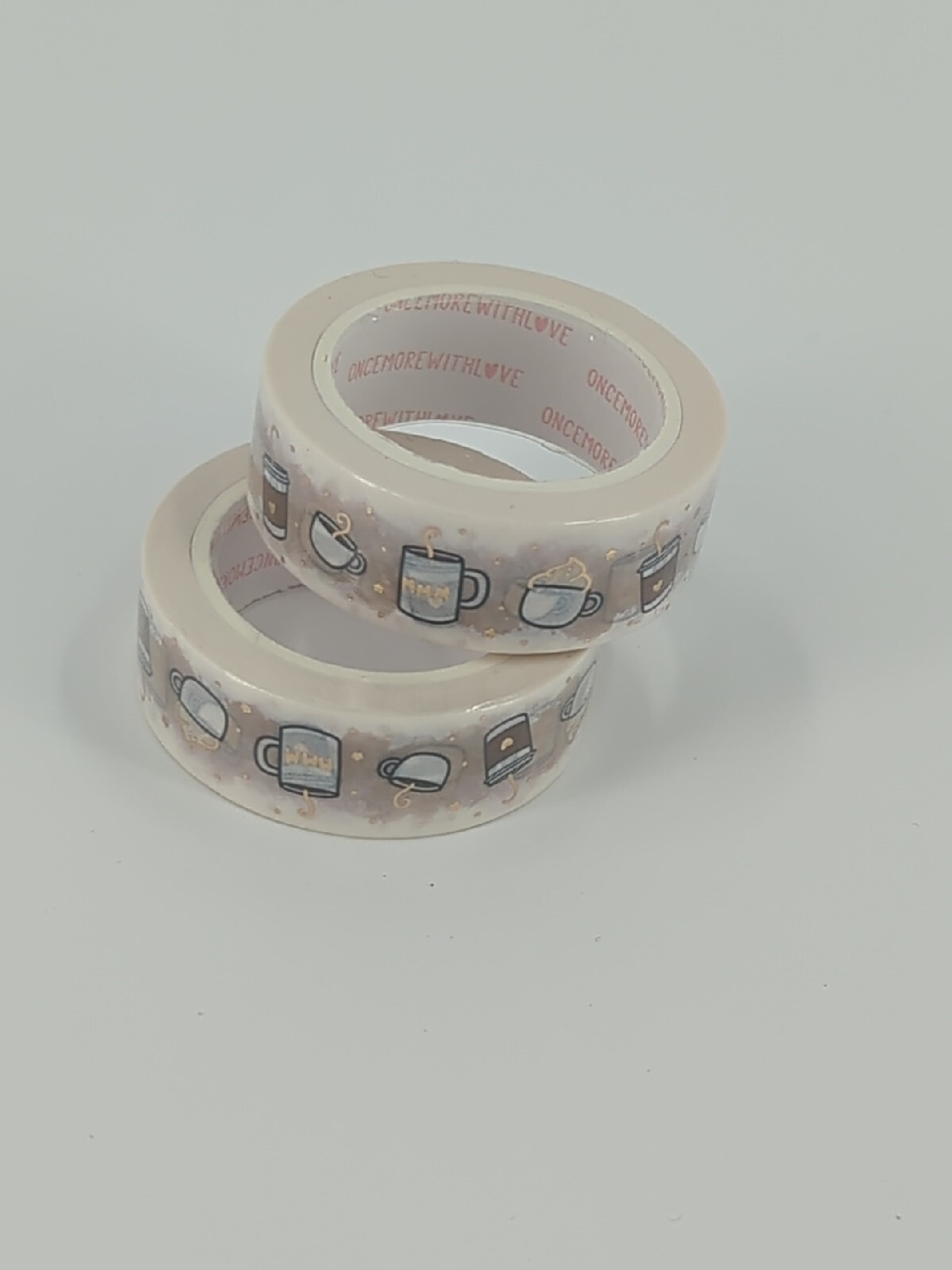 Omwl Once More With Love Cup Of Joy Coffee Latte Washi Tape Roll Sealed x2 Rolls