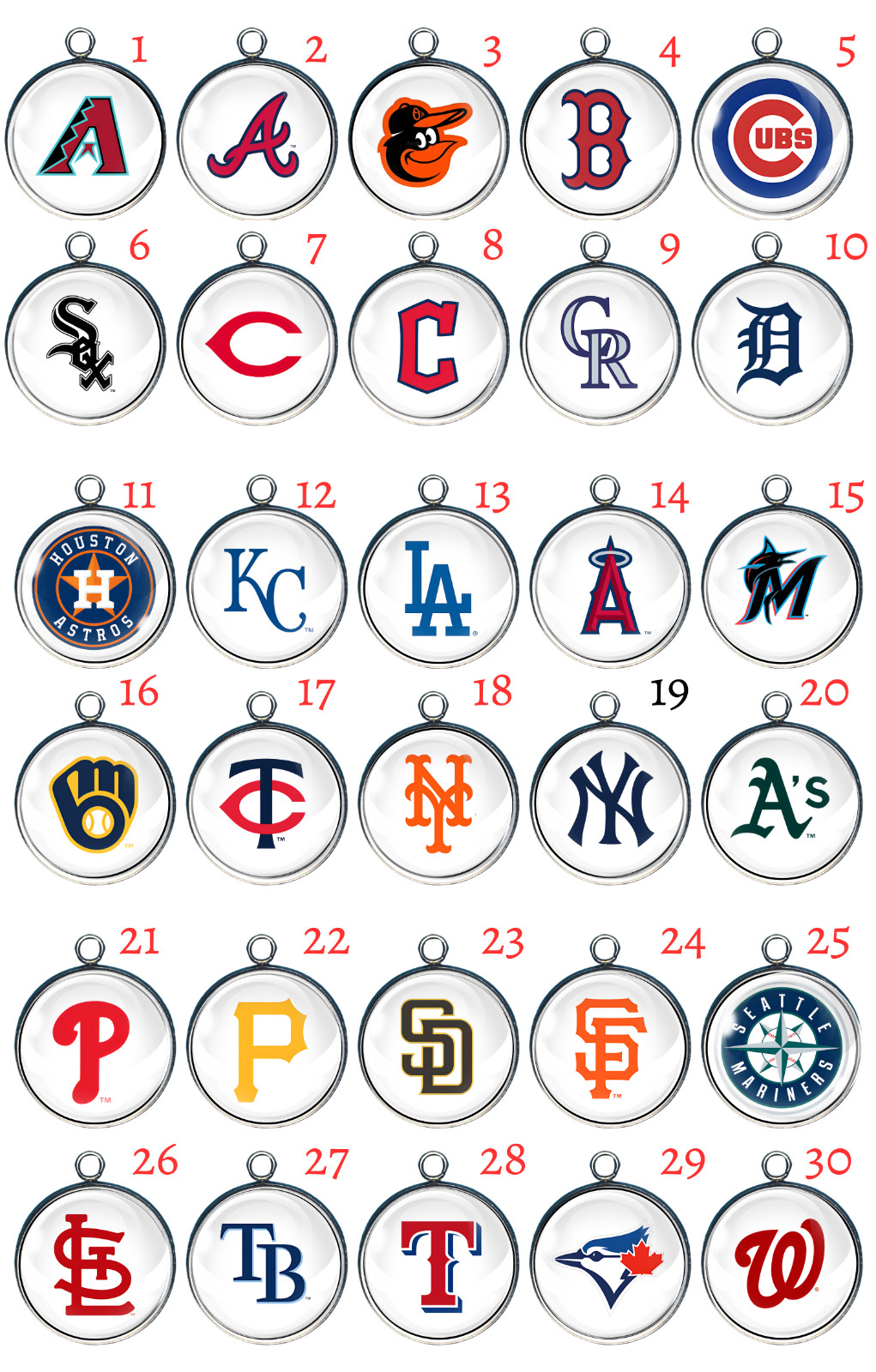Baseball Glass Cabochon Charms, Jewelry Making Charms