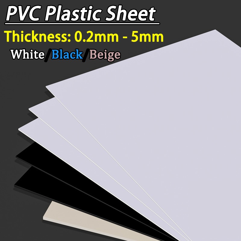 Thickness 0.2mm – 5mm PVC Plastic Sheet Board Panel Hard Sheet White/Black/Beige