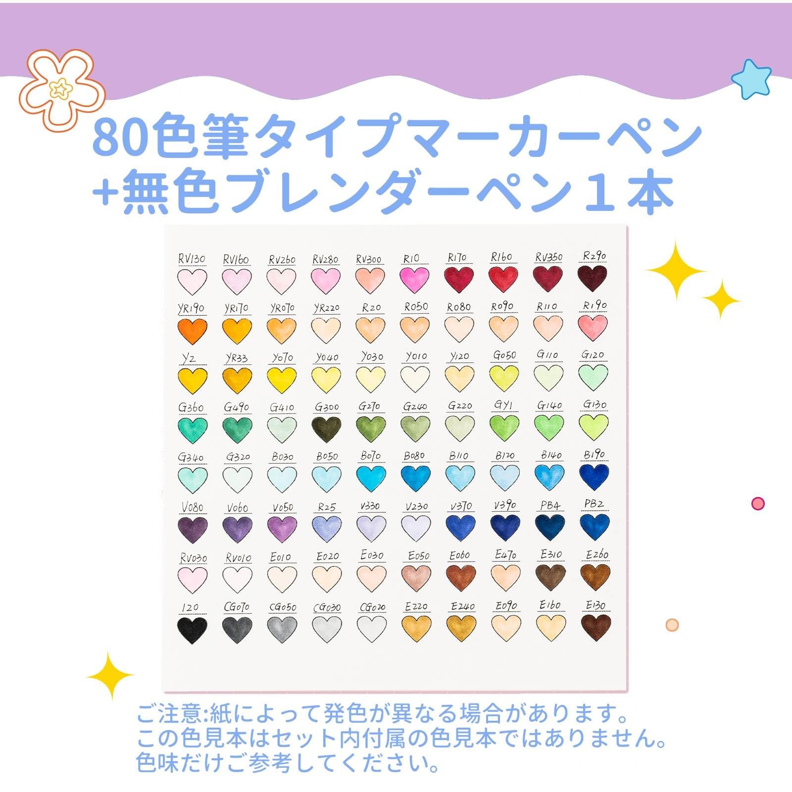 Ohuhu Illustration Marker Brush Type 80color Bold Pastel Honolulu
