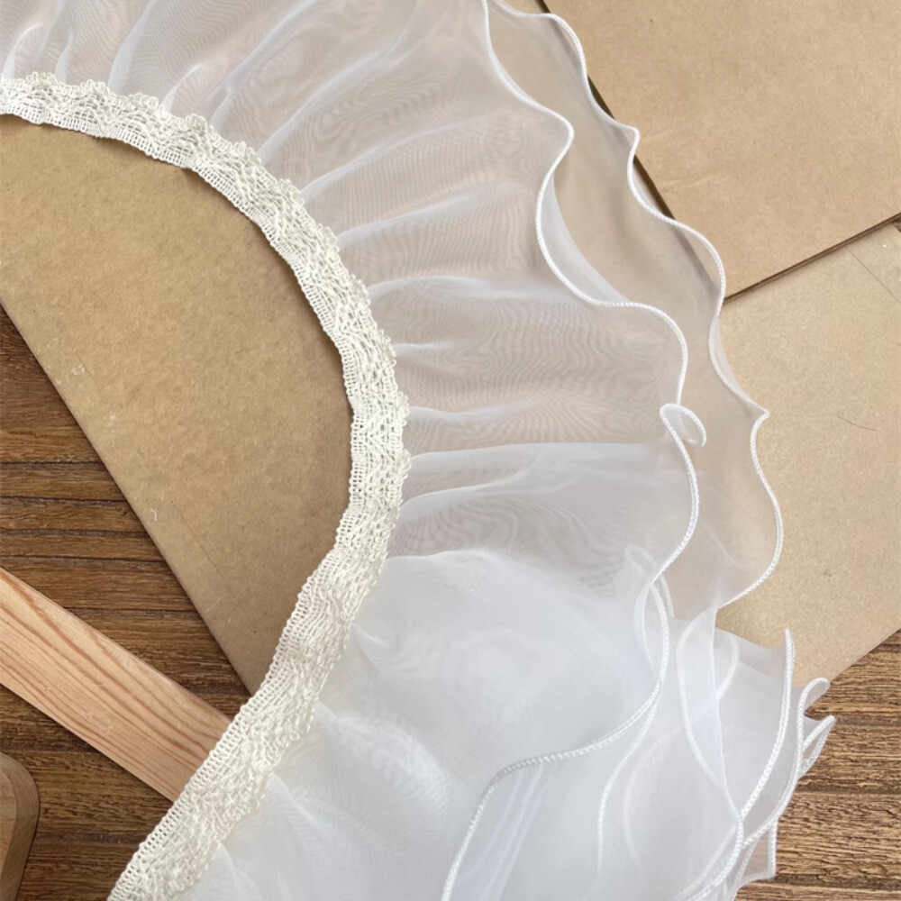 1 Meter Mesh Ruffles Organza Edgings Trimmings Tiered Wide Lace Sewing Frill