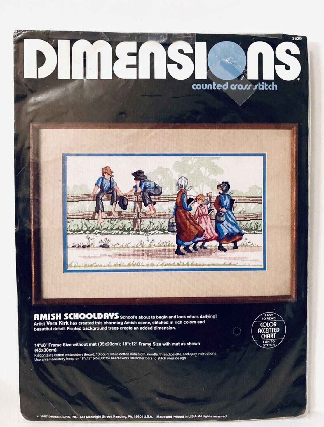 Vintage Dimensions AMISH SCHOOL DAYS Counted Cross Stitch Kit 3629 NEW