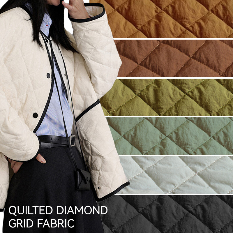 Quilted Linen Patchwork Cotton Fabric Cloth For Down Coat Padded Jacket Texture