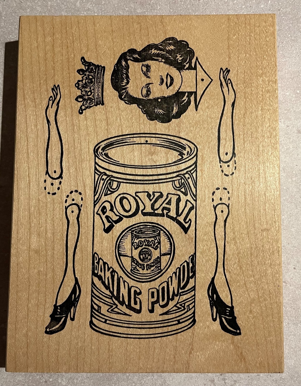 Visions of Ink Woman RBP Paper Doll RARE Large Wood Mounted Rubber Stamp