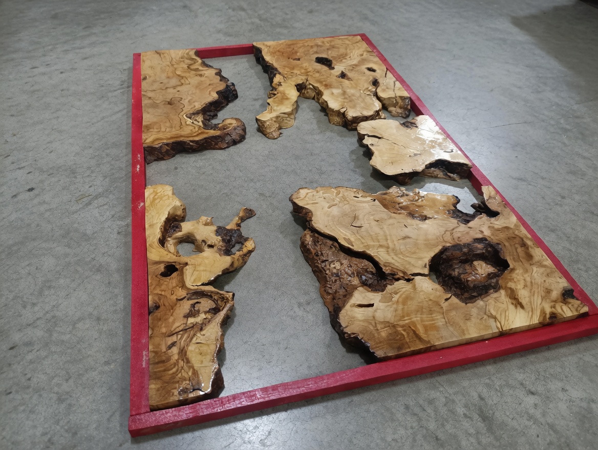 Live Edge Olive Root Slab Set for DIY River Table, Ready to be Resin Table 20×32