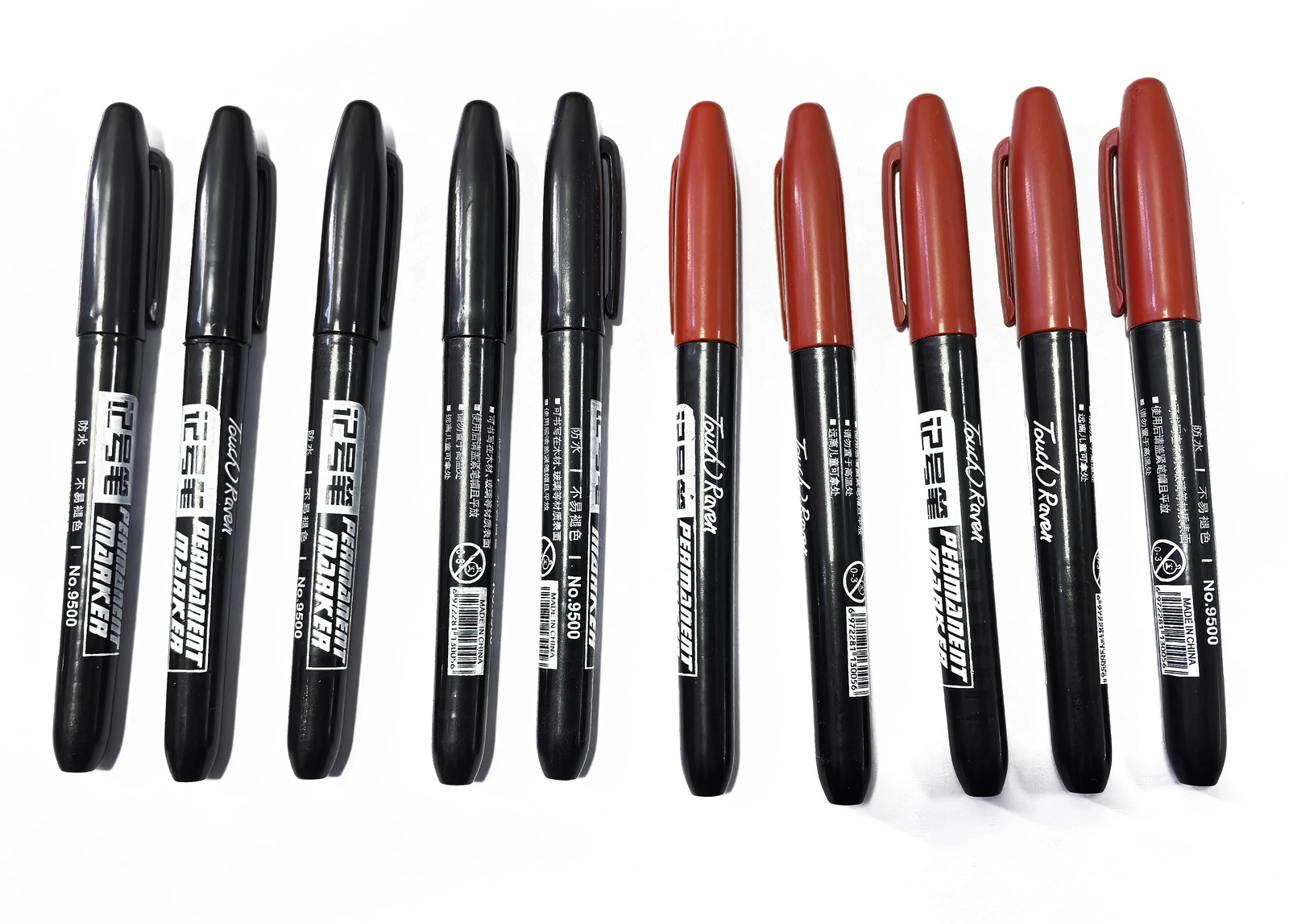 6 PCS Permanent Marker Pen Manga Drawing Markers Black Blue Red Waterproof Ink S