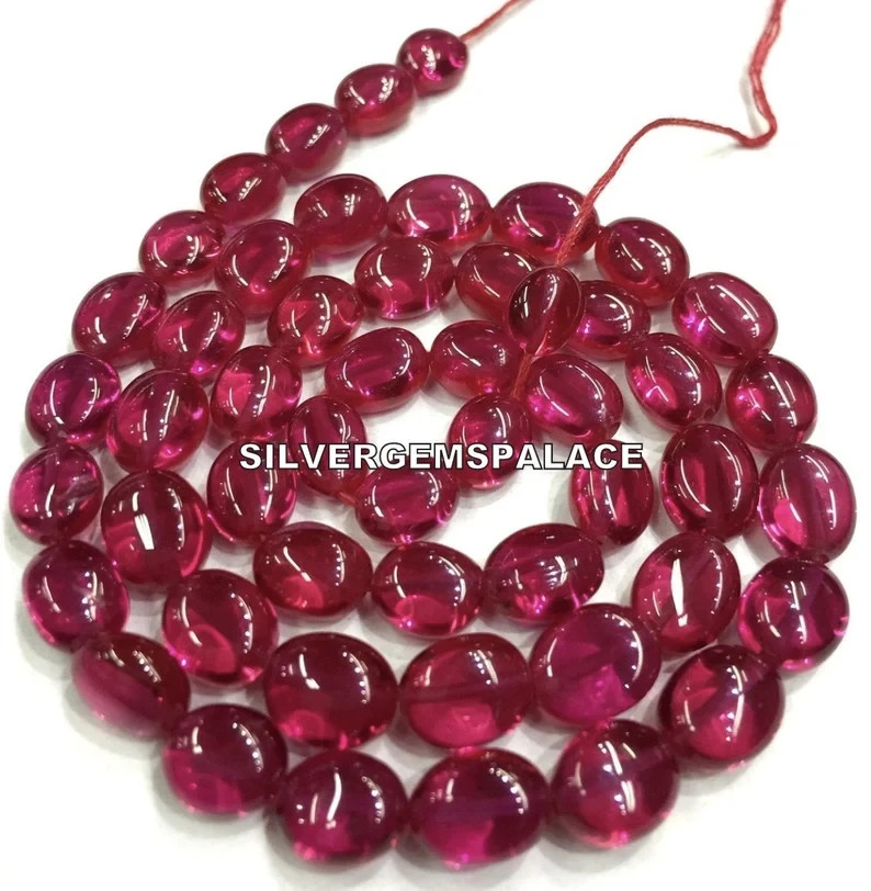 AAAA+QUALITY Extremely Beautiful Corundum Beads Smooth Ruby Oval Gemstone Beads.