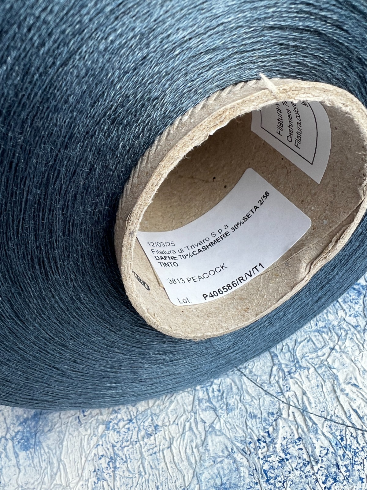 Cashmere/Silk 70/30% yarn on cone NM 2/56 100g/2900m (3171yrds/3.52oz), per 100g