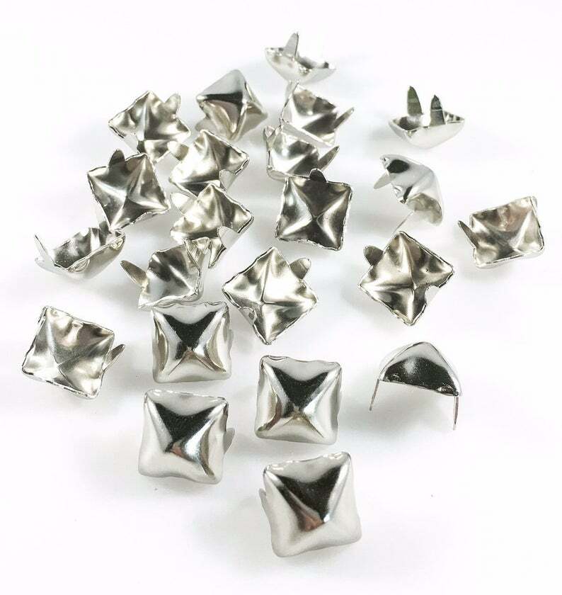 100 Silver 1/2″ Pyramid Metal Studs Leather craft Rivet Bullet Spikes USA Made