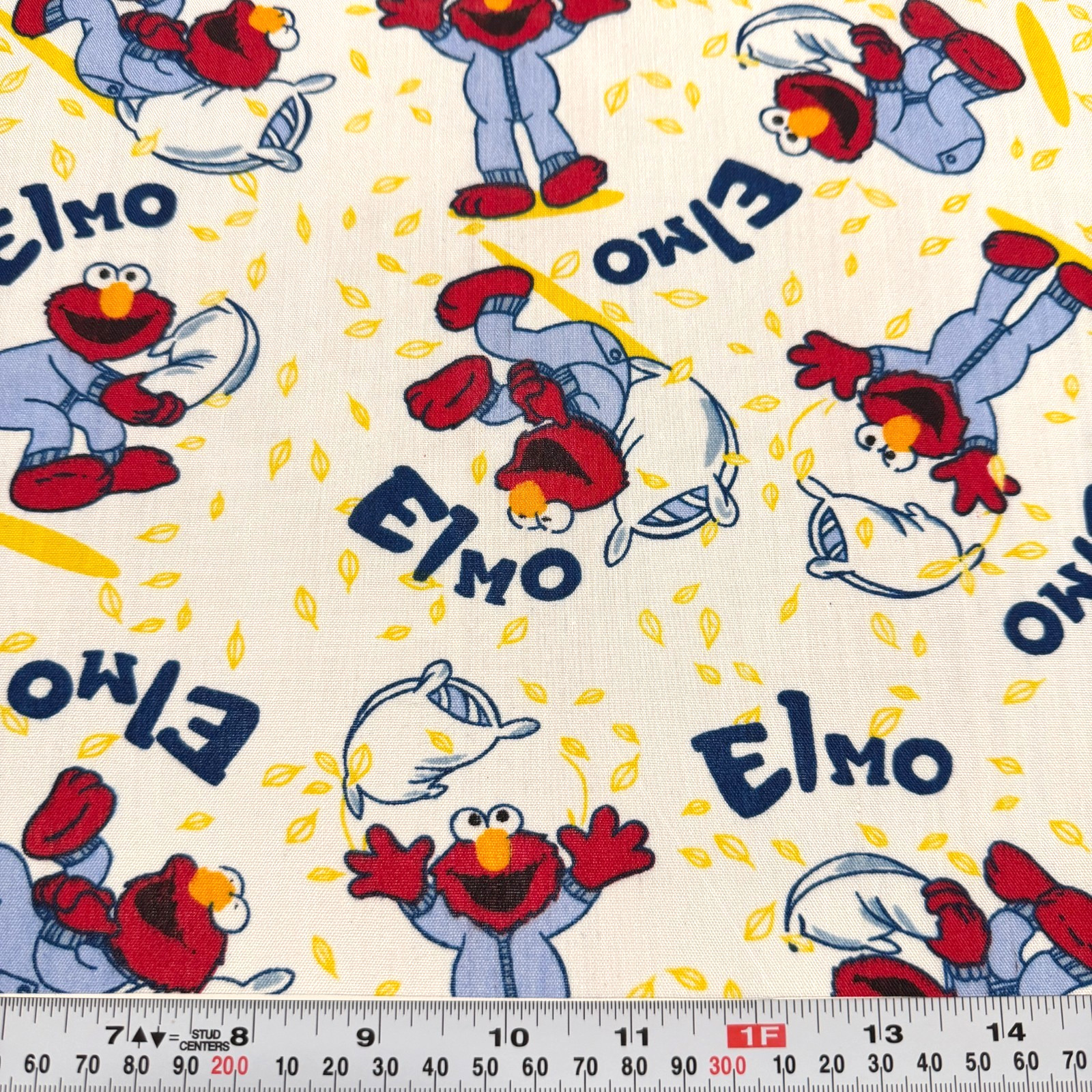 Vintage Bedtime Elmo Poly Blend Craft Fabric FAT EIGHTH 9″ x 22″