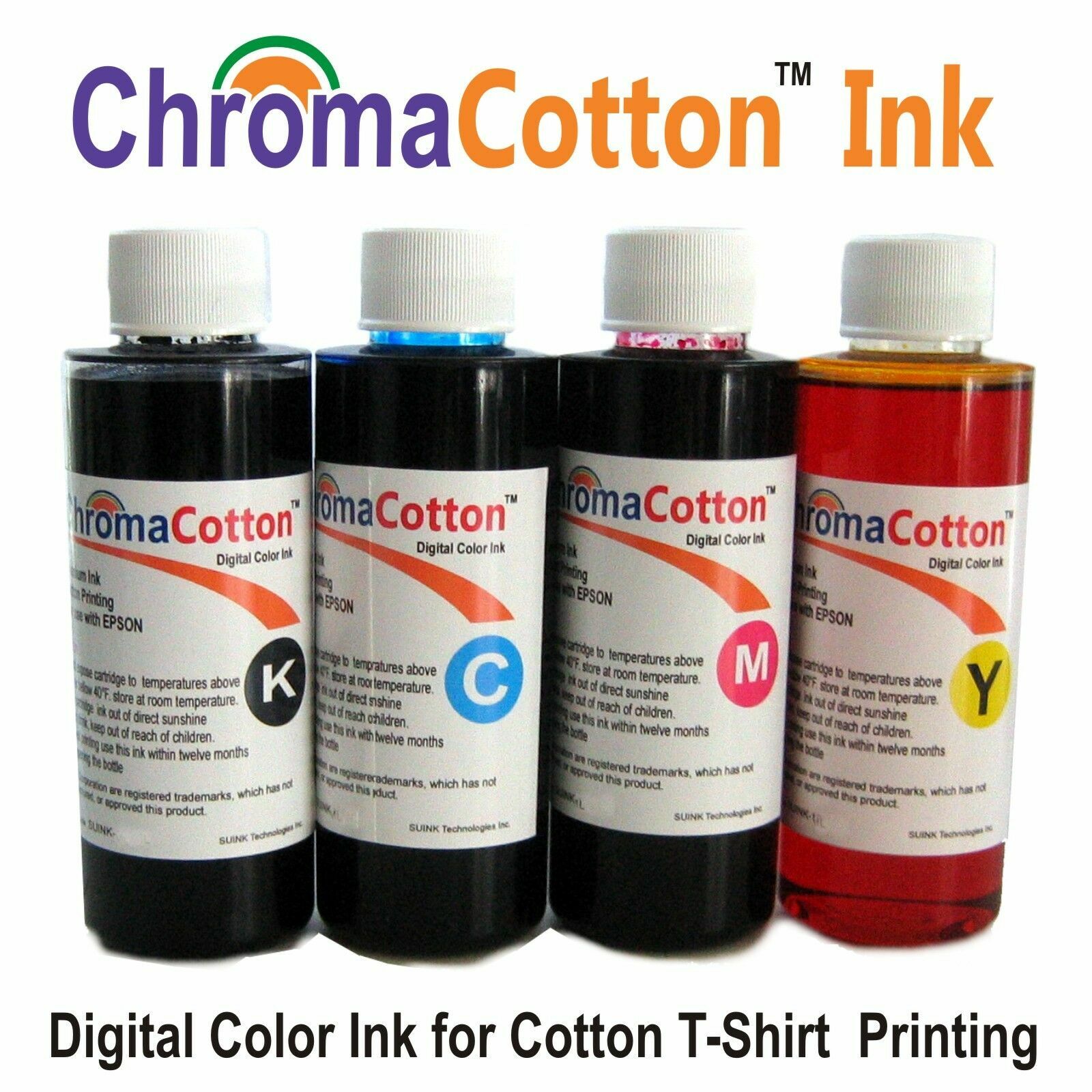 4 color ink bulk refill chroma cotton print t-shirt for inkjet printer 240ml.