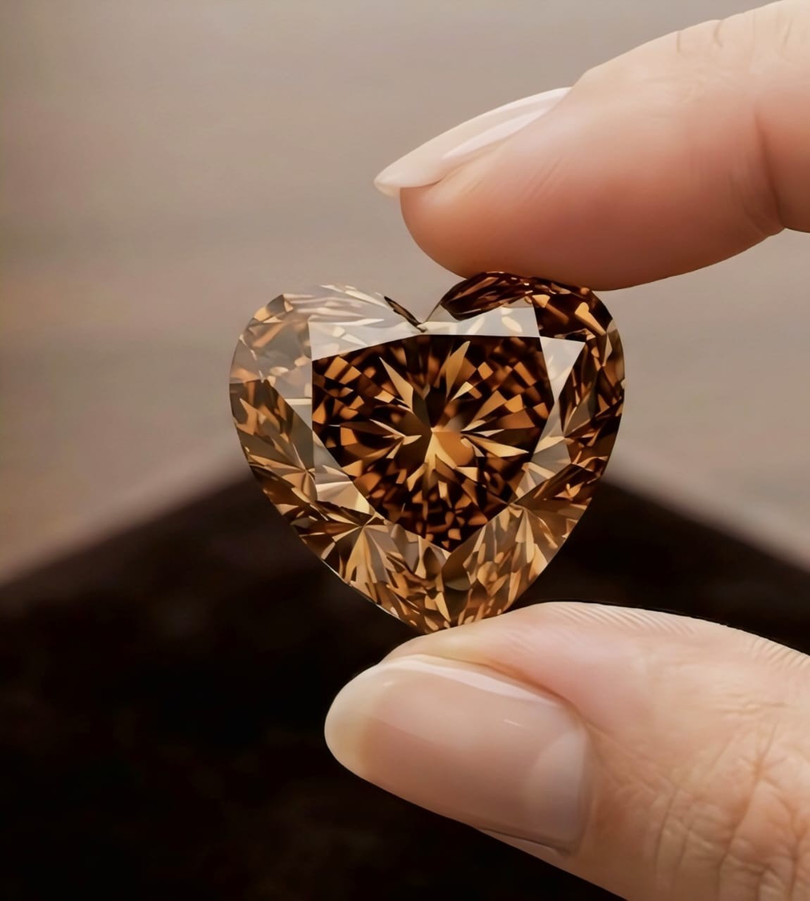 1 CT Brown Color Heart Cut VVS1 Diamond 6.50×6.50 MM premium Gemstone 1 pc