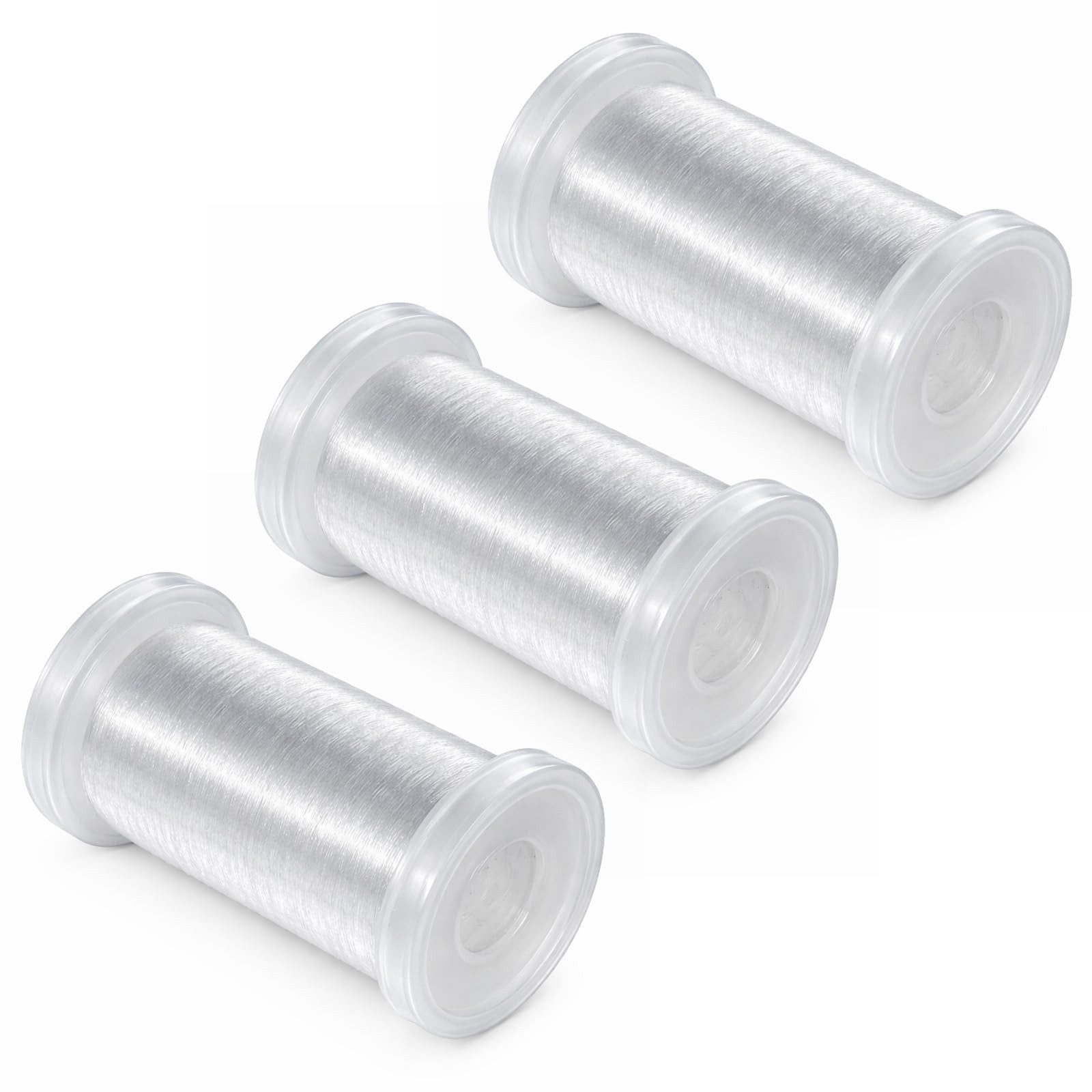 3Pcs Clear Invisible Nylon Sewing Thread, 200M Monofilament0.15mm Thickness