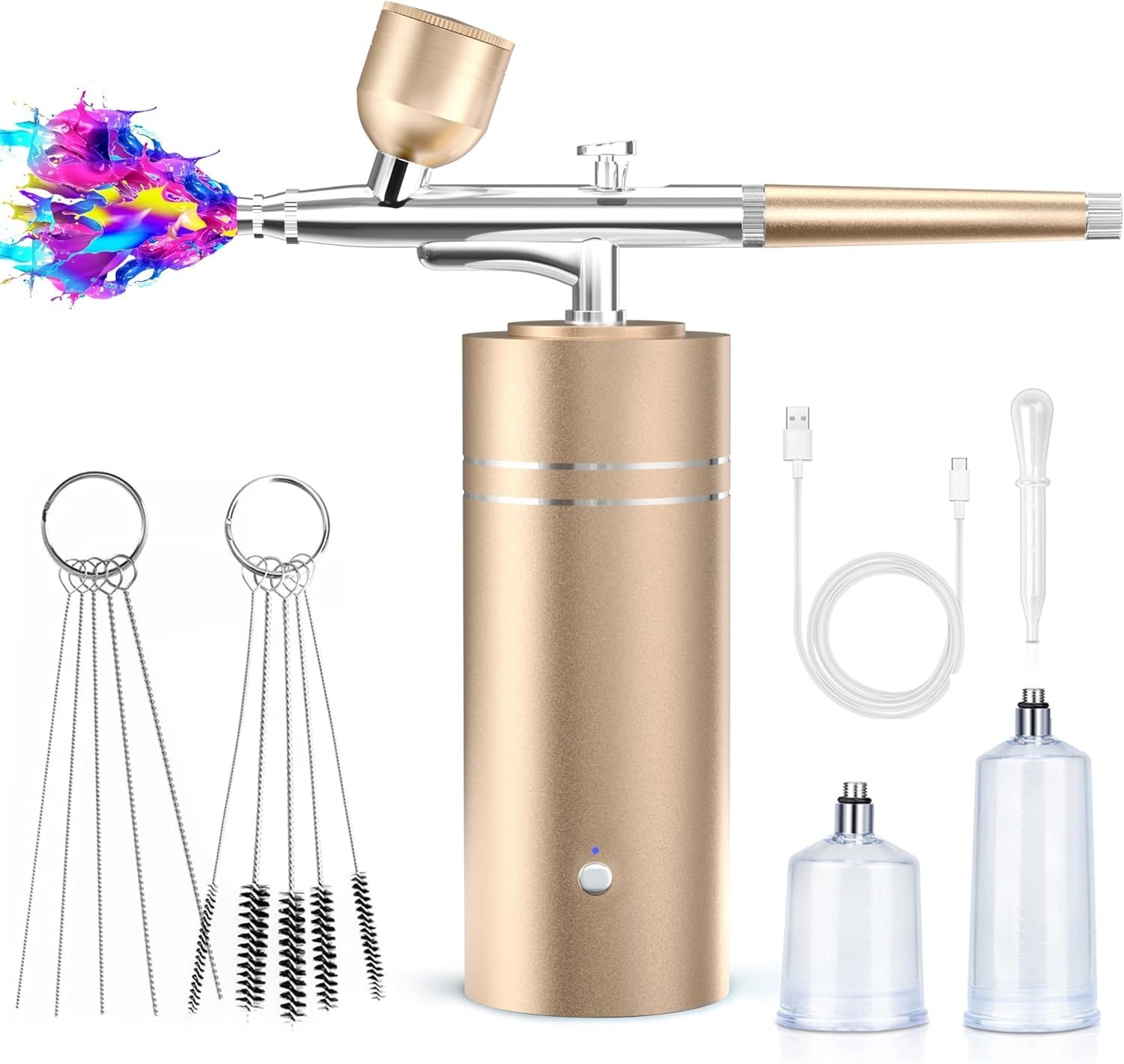 Airbrush Kit with Compressor 30PSI Portable Airbrush Gun Rechargeable Handheld