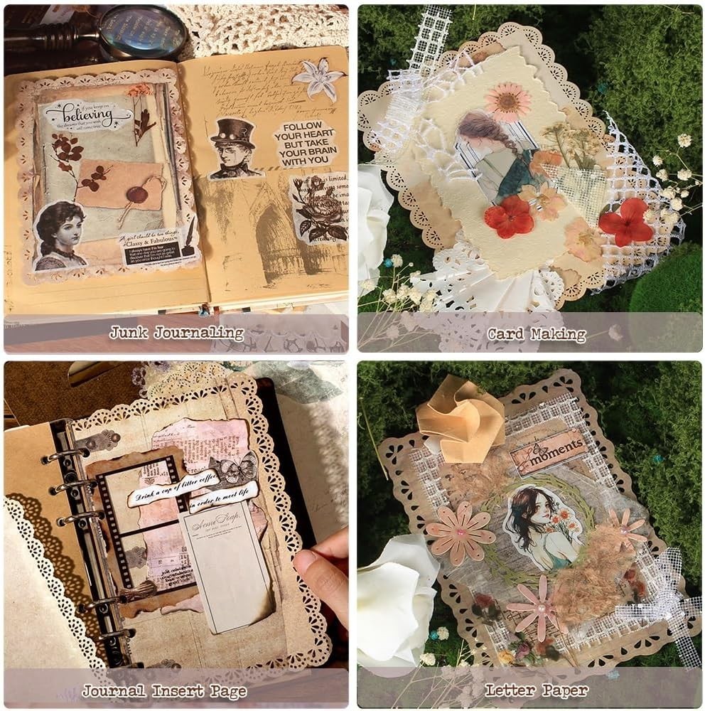 30 Sheets , Assorted Set – 3 Pack Background Stationery Paper Ephemera for Ju…