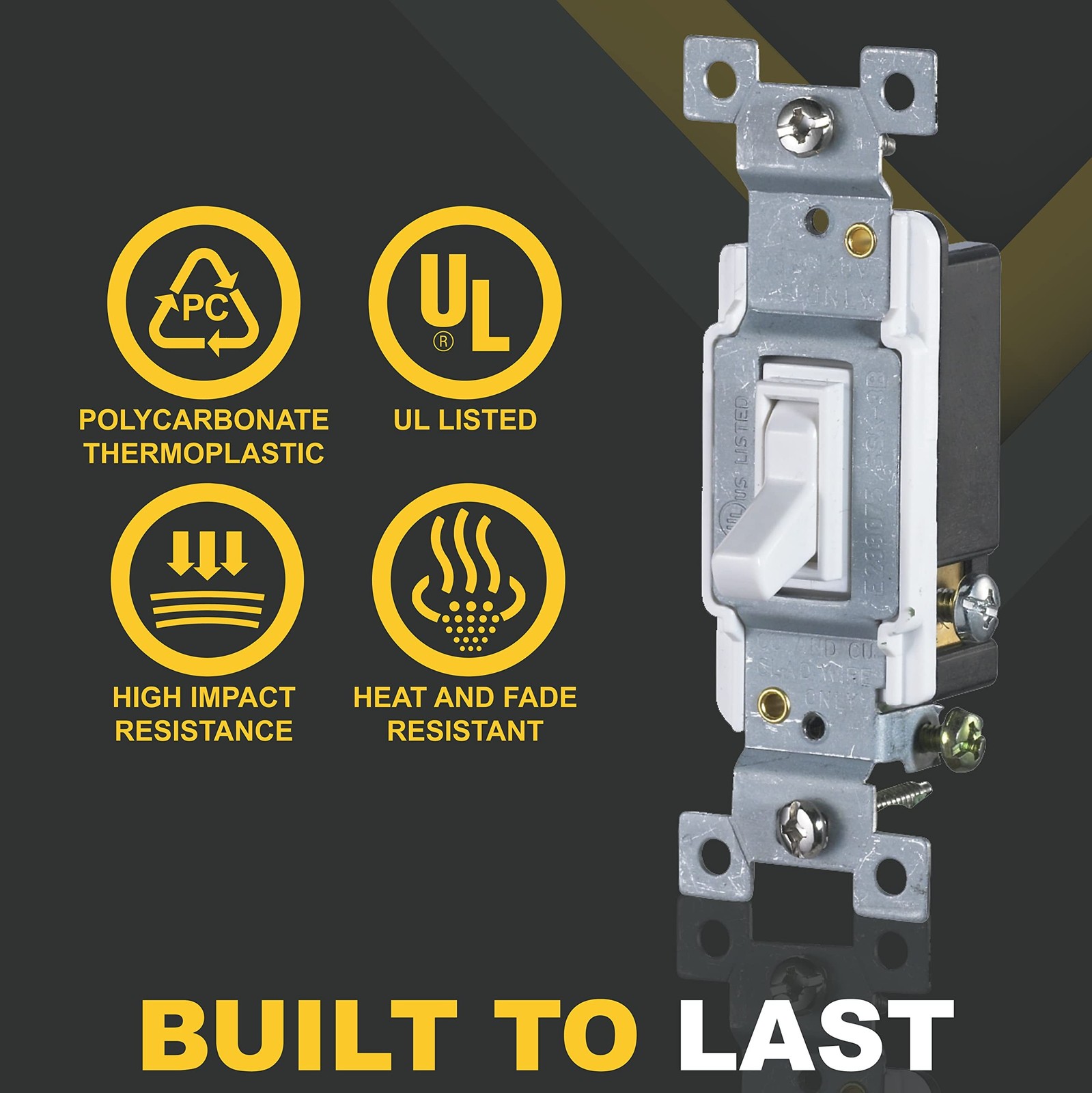 Faith [10-Pack] 3 Way Toggle Switch White Residential Grade Standard Wall Ele…