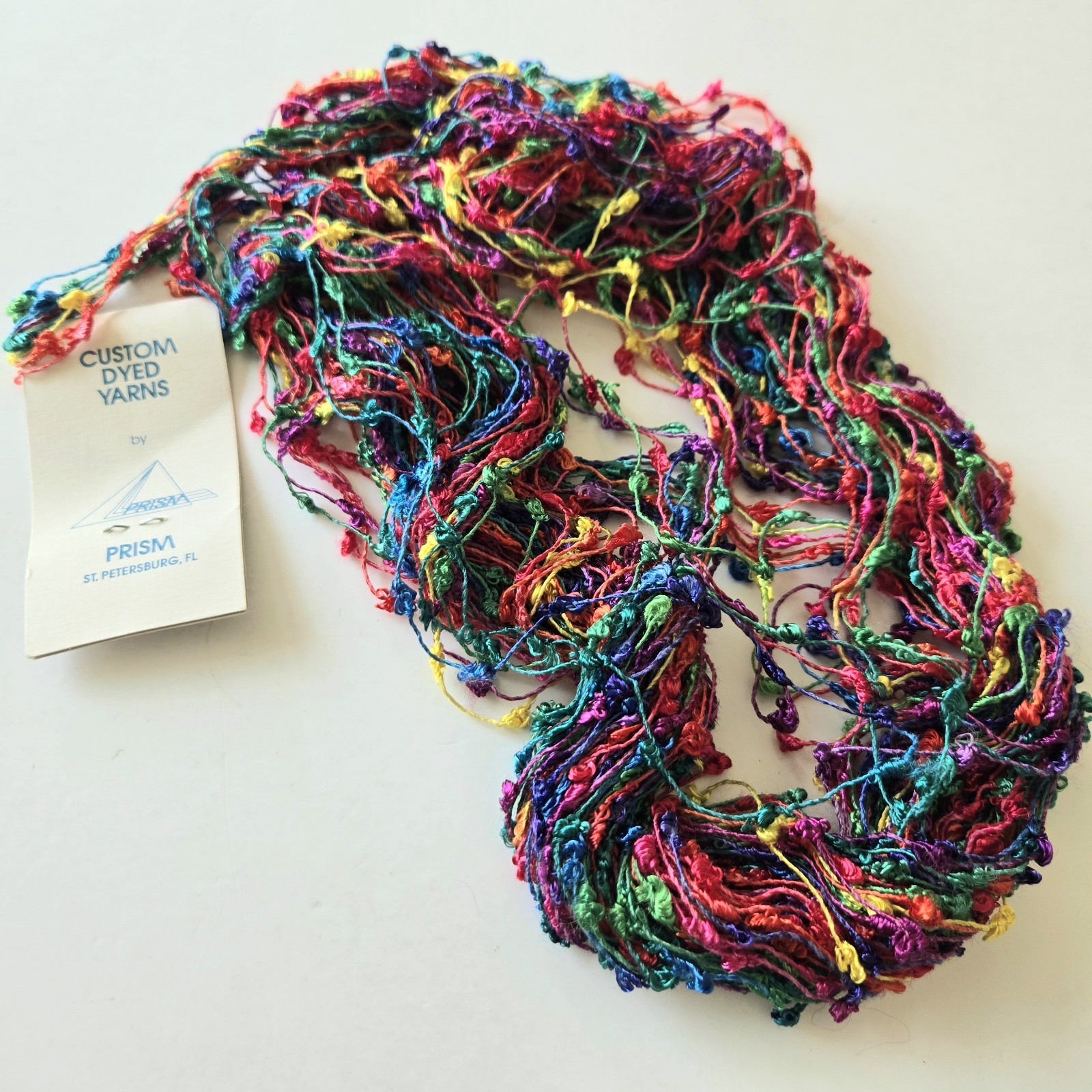 Prism Custom Dyed BIWA Yarn Rayon 1 oz 68 Yds Multicolor Rainbow Cantina