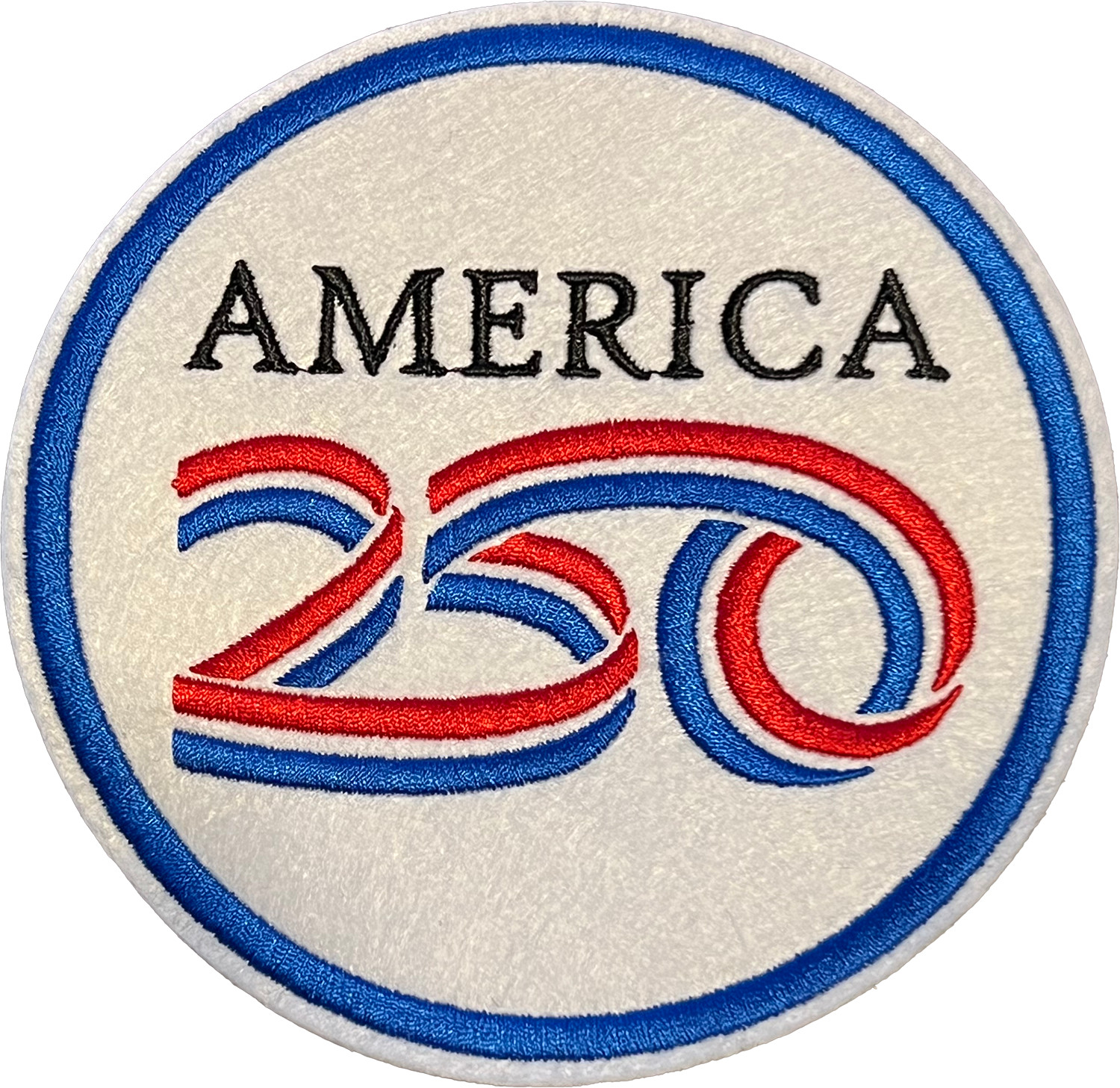America 250 Embroidered Iron-on Patch – Multiple Sizes Available – Made in USA