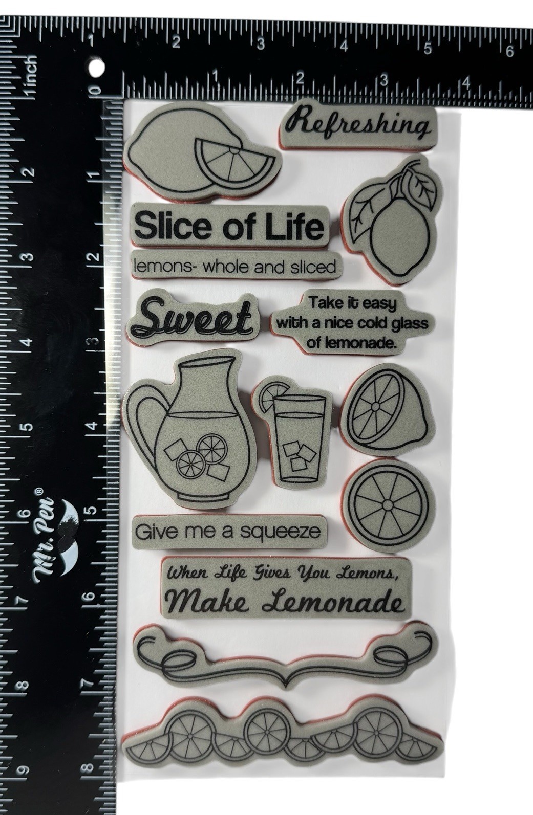 TPC Studio Slice of Life Lemon Cling Stamp Set Lemonade Summer Card Making Craft