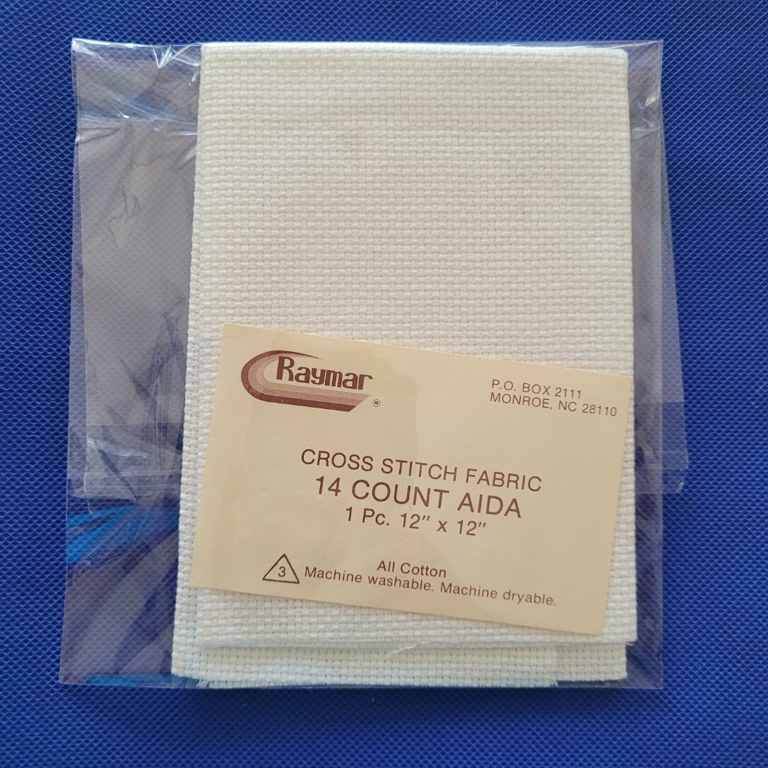 Raymar White Cross Stitch Fabric 14 ct Aida Cotton 12″ x 12″