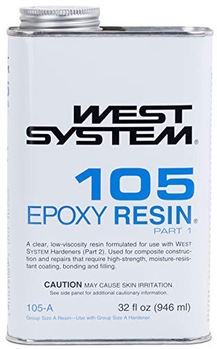 Epoxy Resin 1 Quart Low Viscosity Clear Pale Yellow Marine Grade Fiberglass Wood