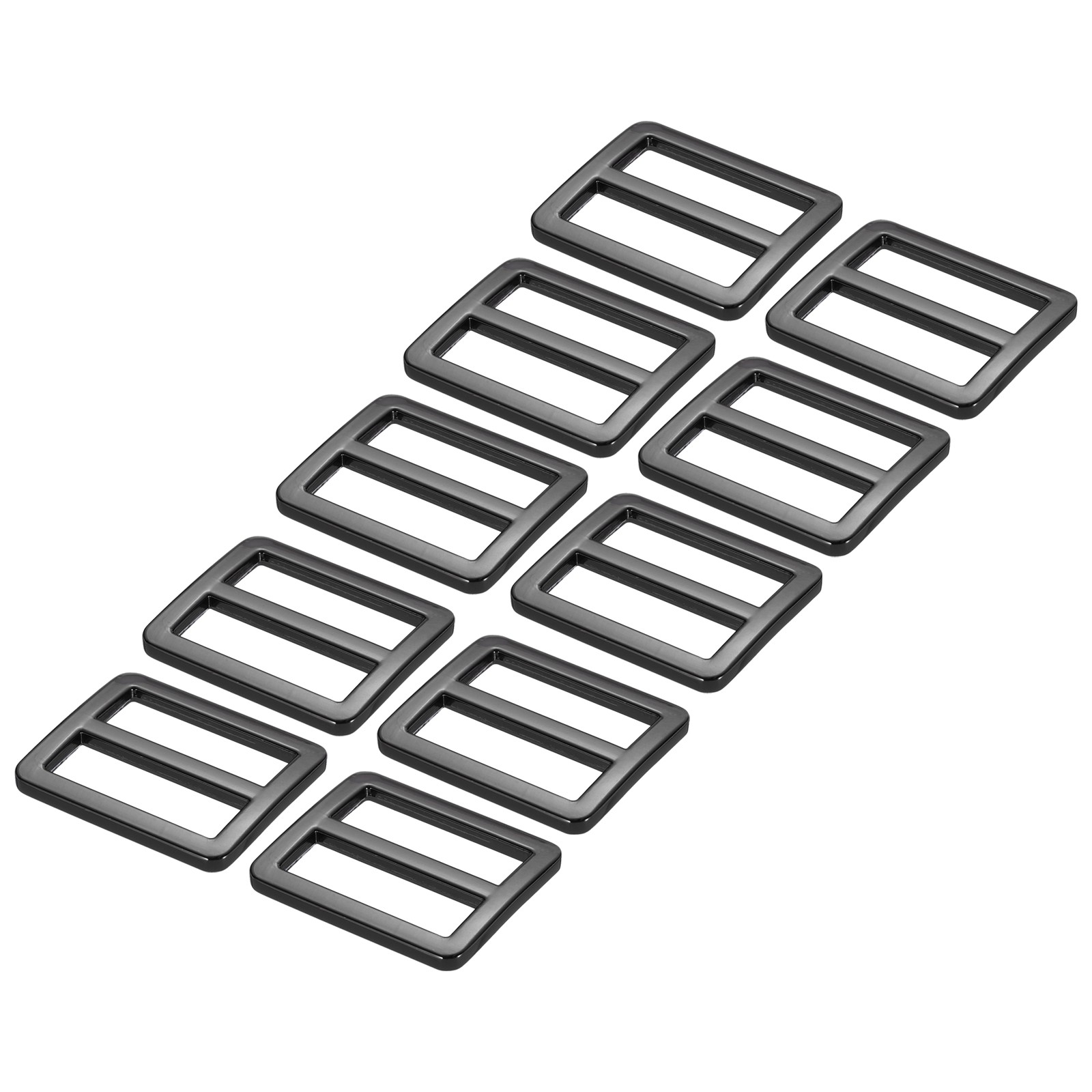 10Pcs 1Inch Tri-Glide Slide Buttons Buckle Webbing Strap Fastener Black