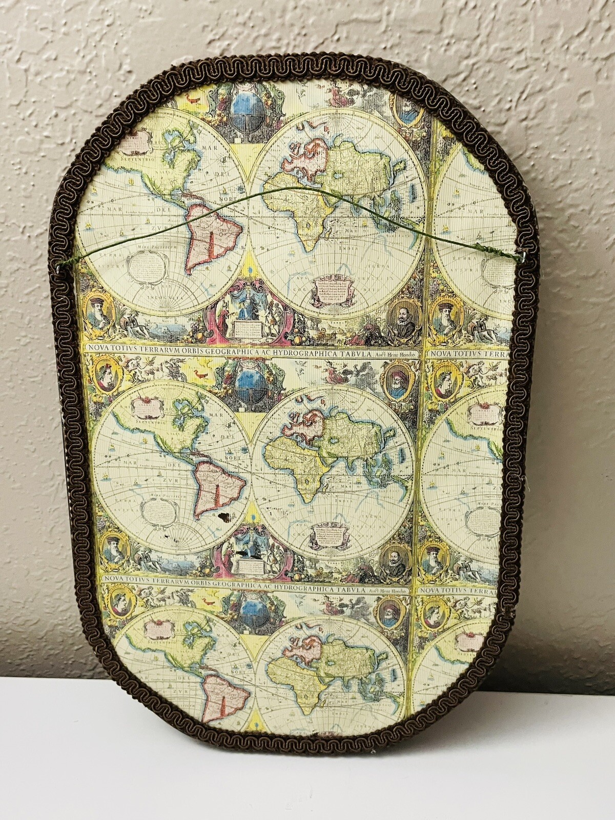 Old World Antique Curb Glass Antique Frame Faux Rose Bouquet Handmade CL