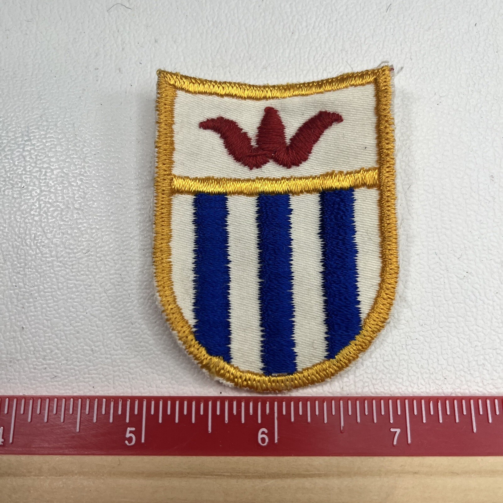 Unknown Shield Crest Patch (Red White Yellow Blue) B023