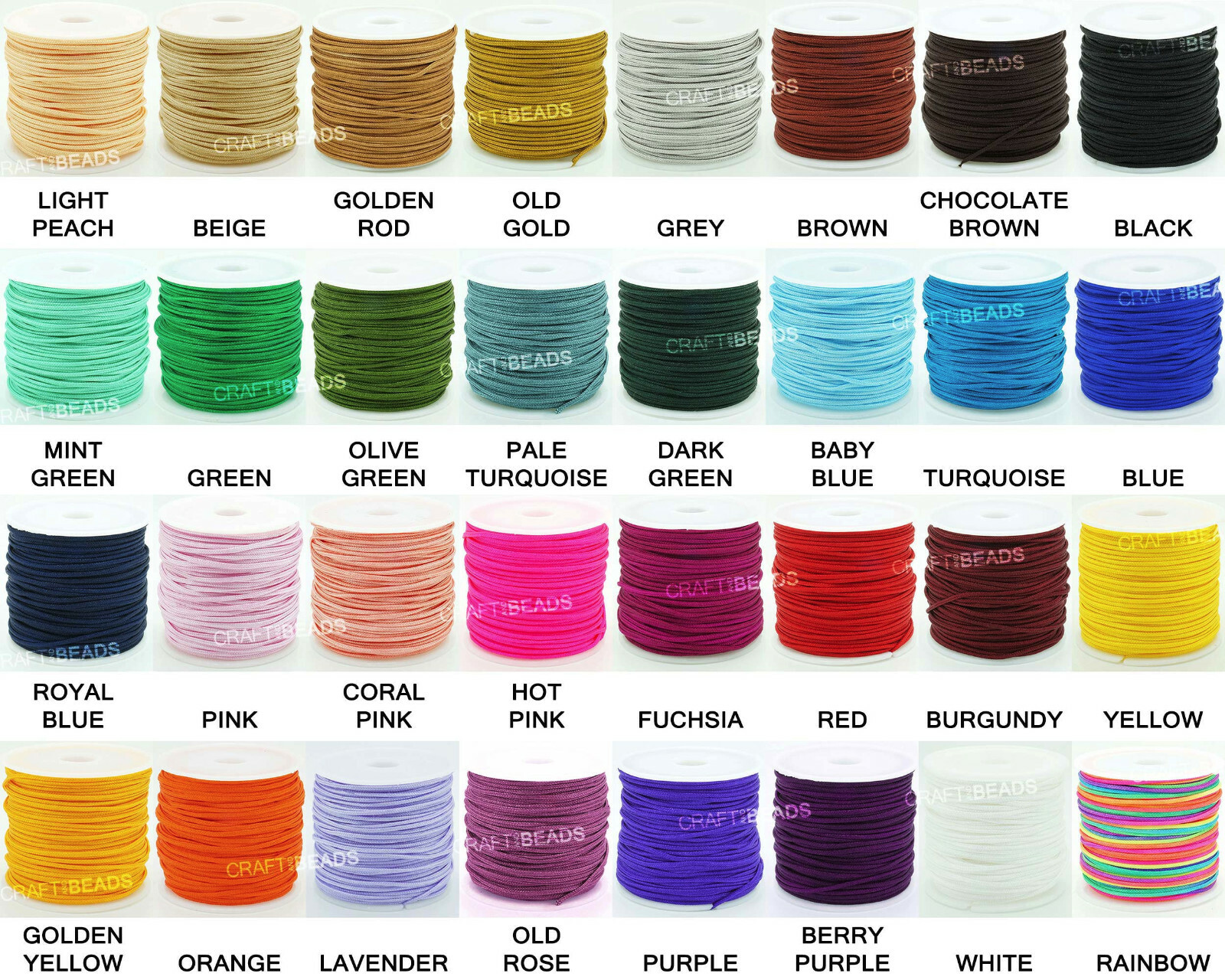 1mm 1.5mm – Chinese Knot Nylon Cord Shamballa Macrame Beading Kumihimo String