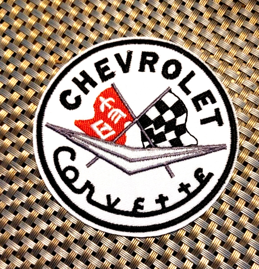 Corvette car company round Embroidered Patch Iron-On Sew-On US shipping
