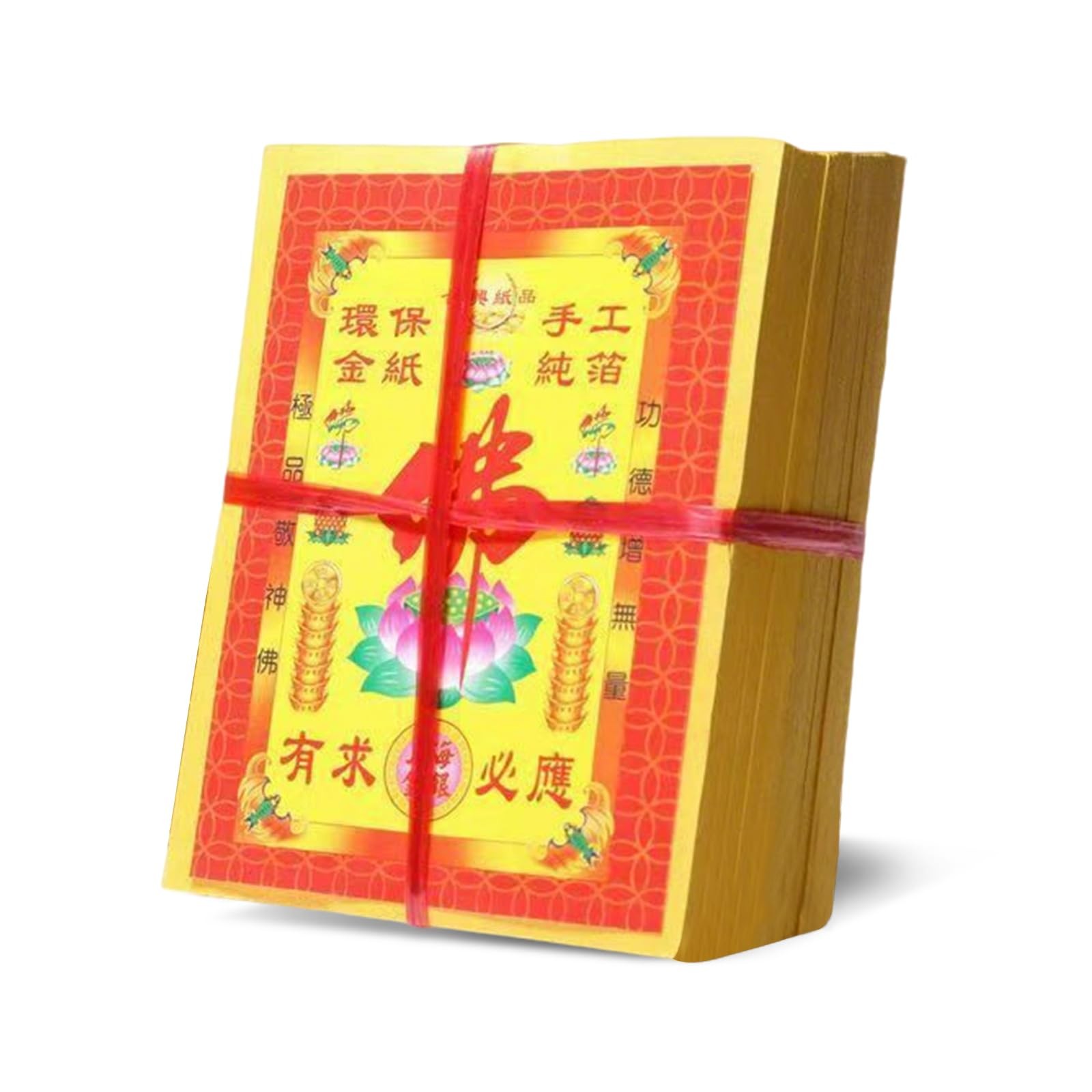 500 PCS Joss Paper Full Gold Foil Ancestor Money Burn Hell Bank Notes Paper